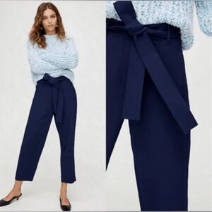 Wilfred Navy Tie-Front Pants by Aritzia